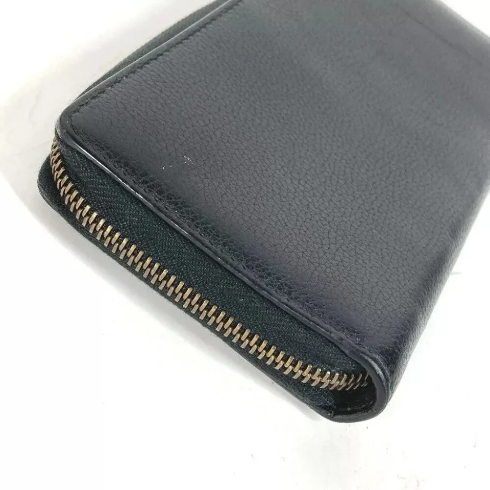 GUCCI logo Long wallet Zip Around Long Wallet Leather Black - Picture 4 of 12